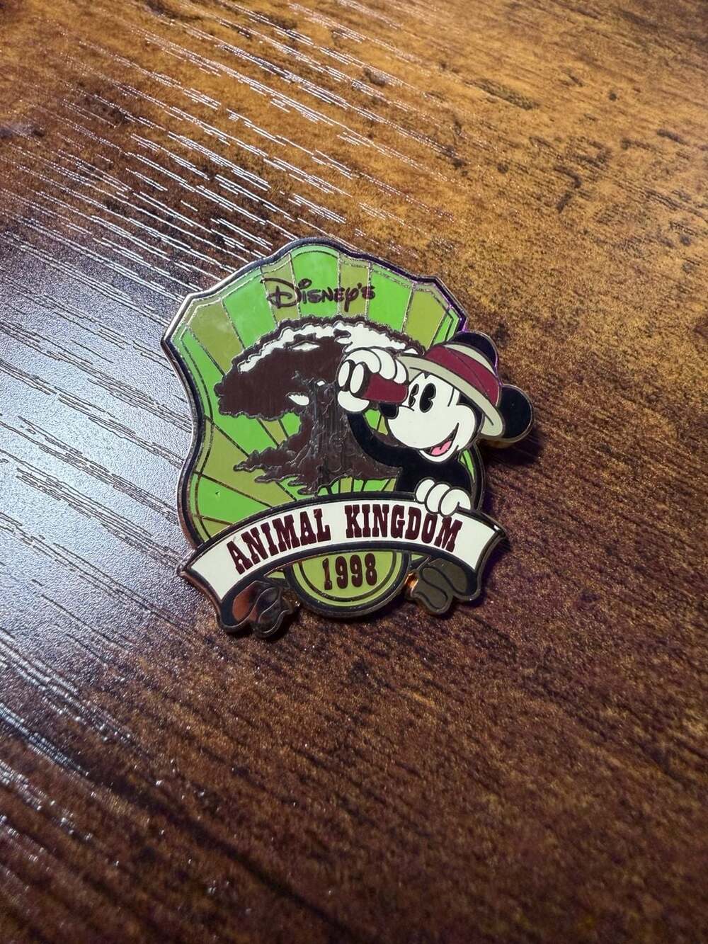 Walt Disney World Animal Kingdom Retro Logo Mickey Mouse Pin 74223